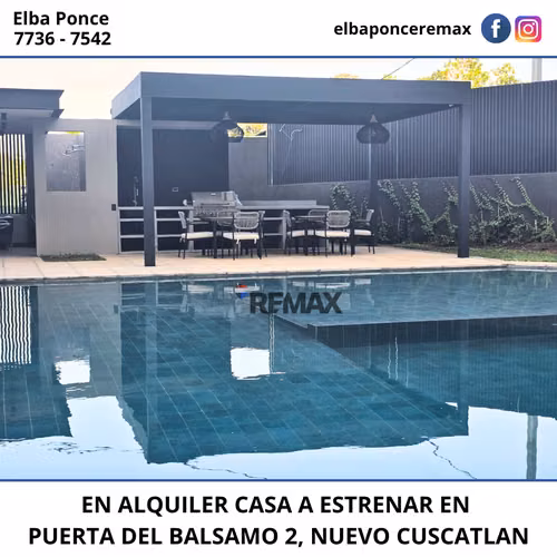 CASA EN ALQUILER, A ESTRENAR, EN PUERTA DEL BALSAMO 2, NUEVO CUSCATLAN - Imagen 9