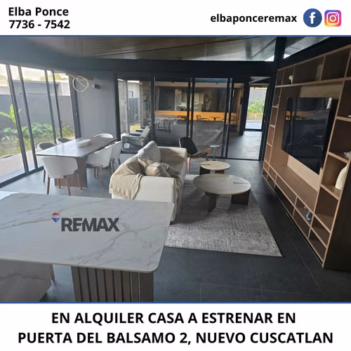 CASA EN ALQUILER, A ESTRENAR, EN PUERTA DEL BALSAMO 2, NUEVO CUSCATLAN - Imagen 8