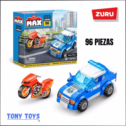 Set 96 Piezas de construcción ZURU Max Police Adventure (Compatible con Lego).