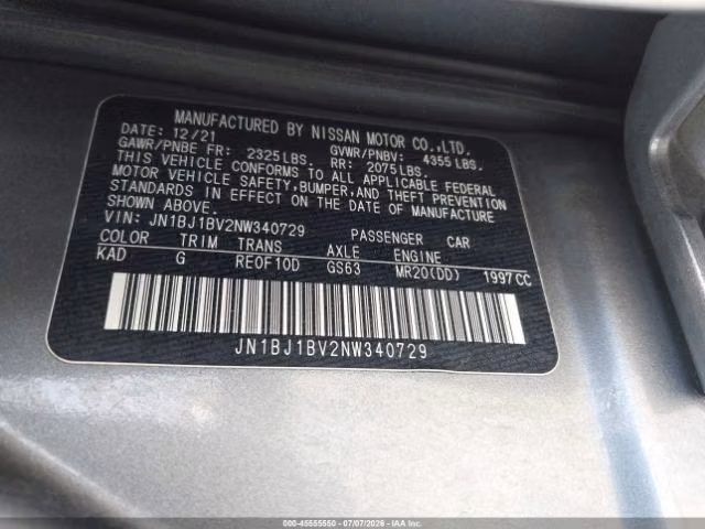 NISSAN ROGUE SPORT SV 2022