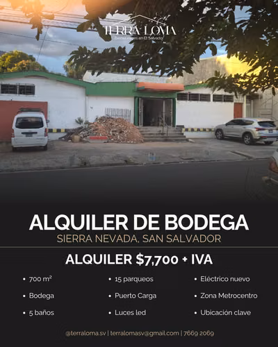 Local en Alquiler – Sierra Nevada, San Salvador