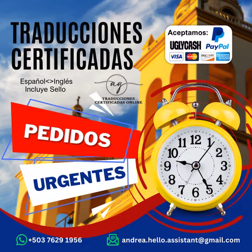TRADUCCIONES URGENTES Inglés<>Español 