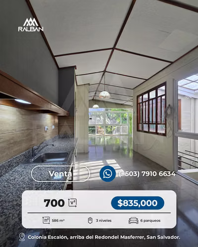 Casa amplia de 5 habitaciones con baño propio, Venta en Col. Escalón. - Imagen 3