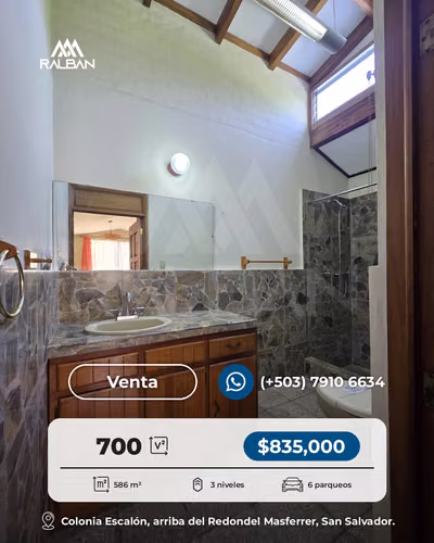 Casa amplia de 5 habitaciones con baño propio, Venta en Col. Escalón. - Imagen 6