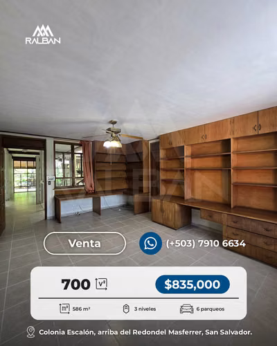 Casa amplia de 5 habitaciones con baño propio, Venta en Col. Escalón. - Imagen 7