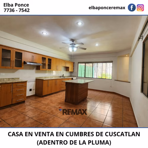 EN VENTA | CASA AMPLIA Y ELEGANTE EN CUMBRES DE CUSCATLÁN (ADENTRO DE LA PLUMA) - Imagen 5
