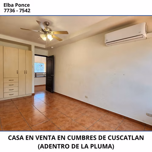 EN VENTA | CASA AMPLIA Y ELEGANTE EN CUMBRES DE CUSCATLÁN (ADENTRO DE LA PLUMA)