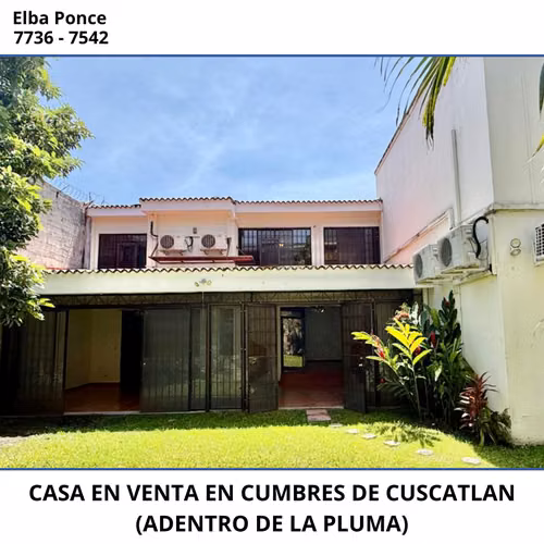 EN VENTA | CASA AMPLIA Y ELEGANTE EN CUMBRES DE CUSCATLÁN (ADENTRO DE LA PLUMA)