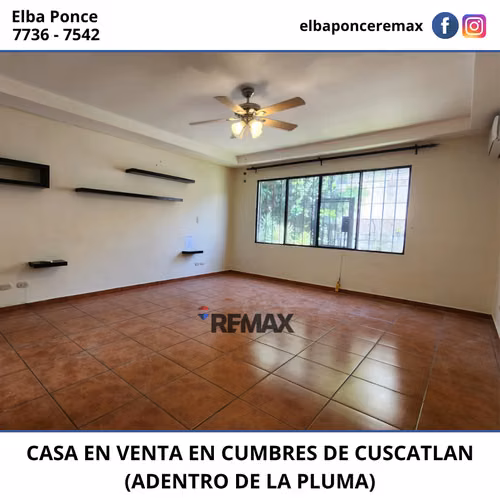 EN VENTA | CASA AMPLIA Y ELEGANTE EN CUMBRES DE CUSCATLÁN (ADENTRO DE LA PLUMA) - Imagen 8