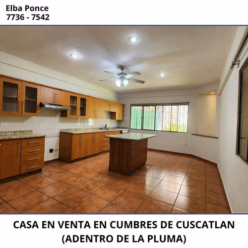 EN VENTA | CASA AMPLIA Y ELEGANTE EN CUMBRES DE CUSCATLÁN (ADENTRO DE LA PLUMA)