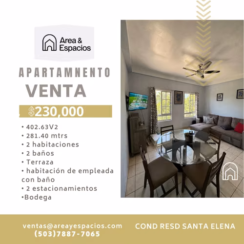 Se vende apartamento en Cond Resd Santa Elena 
