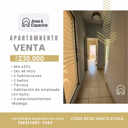 Se vende apartamento en Cond Resd Santa Elena 