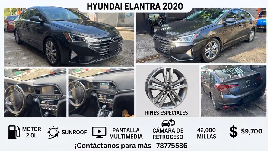 Hyundai Elantra 2020 , motor 2.0, sunroof,  pantalla , cámara de retroceso, rines especiales, 42K millas