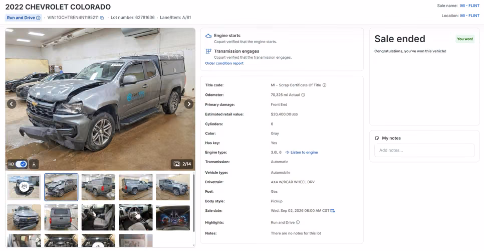 CHEVROLET COLORADO X/CAB 2022 4X4