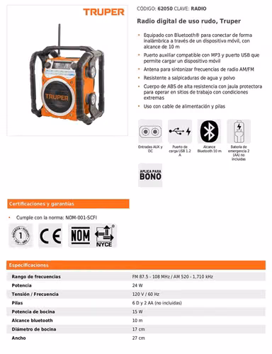 Nueva bocina truper resistente a los golpes  - Imagen 2