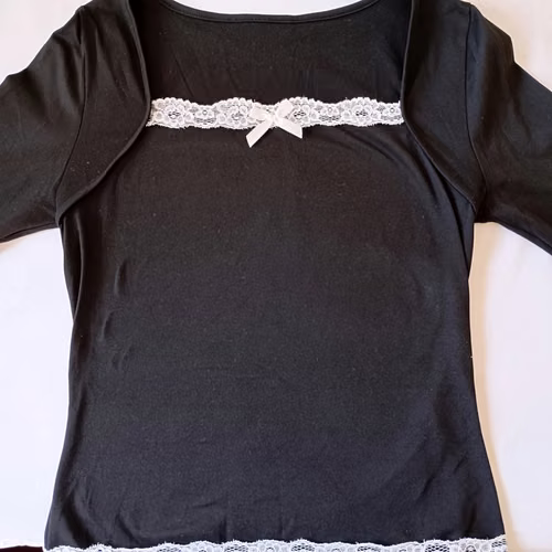 Y2K Top Negro Talla S - Imagen 2