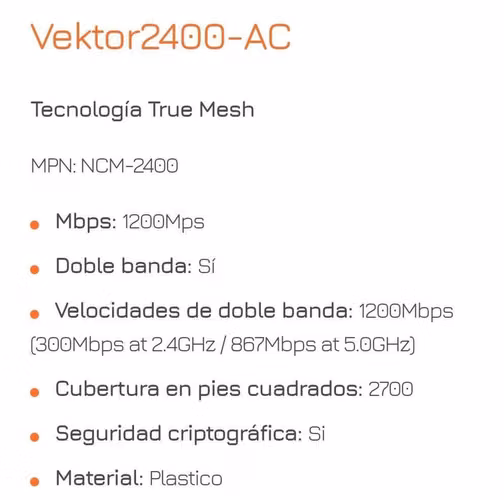 Nexxt Vektor2400-AC (Caja con 2 repetidores) Nuevo - Imagen 4