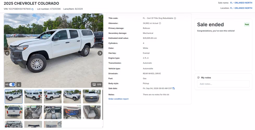 CHEVROLET COLORADO WT 2025 4X2
