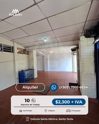 Casa para oficinas en alquiler cerca de Plaza Merliot, Santa Tecla, La Libertad. - Imagen 2