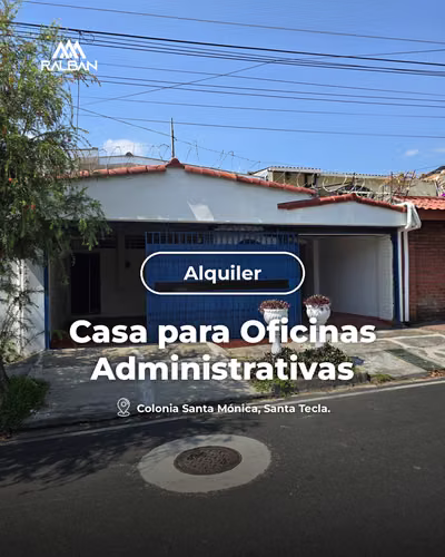 Casa para oficinas en alquiler cerca de Plaza Merliot, Santa Tecla, La Libertad.