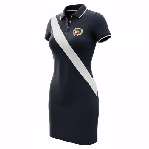 Vestido tipo polo azul negro Talla M