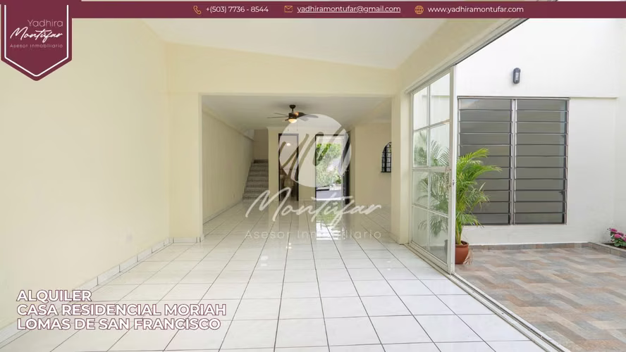 Casa en Residencial Moriah – Lomas de San Francisco en Alquiler