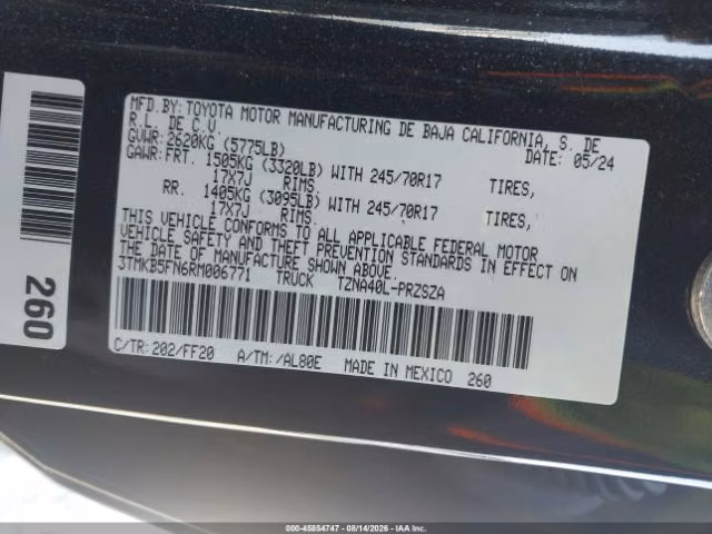 TOYOTA TACOMA SR5 2024 4X2