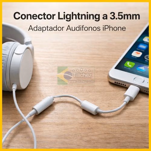 Conector Lightning a 3.5mm, Adaptador Audífonos iPhone