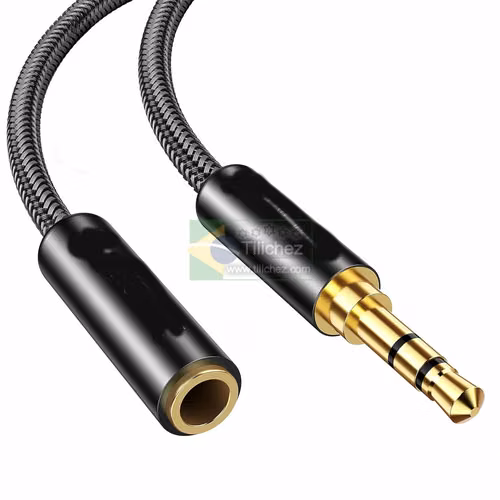Cable de extensión 3.5mm auxiliar para audífonos y estéreo macho a hembra
