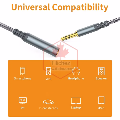 Extensión Cable Auxiliar 3.5mm Macho a Hembra