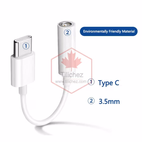   Adaptador USB C a 3.5mm para audio,