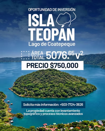 Exclusive land in Teopan Island, Coatepeque Lake - 5,076 V ²