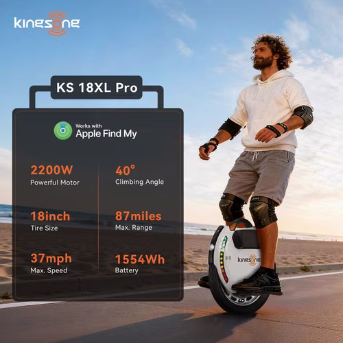 KINGSONG 18XL PRO Electric Unicycle for Adults 37 mph Speed 87 miles Range EUC
