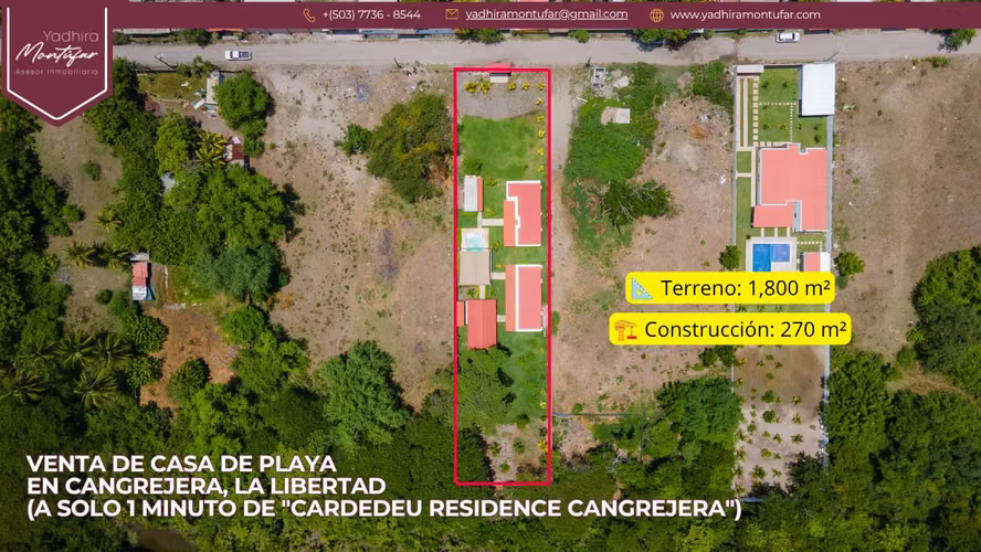 Venta de casa de Playa  en Cangrejera, La Libertad (a solo 1 minuto de "Cardedeu Residence Cangrejera")