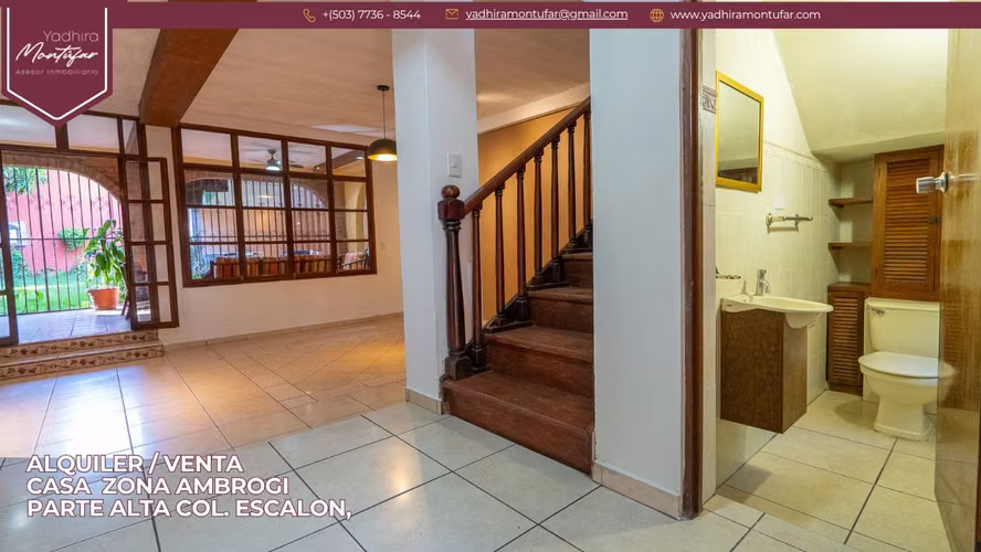 CASA EN ALQUILER PARA VIVIR O PARA OFICINA PARTE ALTA  COL. ESCALON, ZONA AMBROGI, SAN SALVADOR - Imagen 8