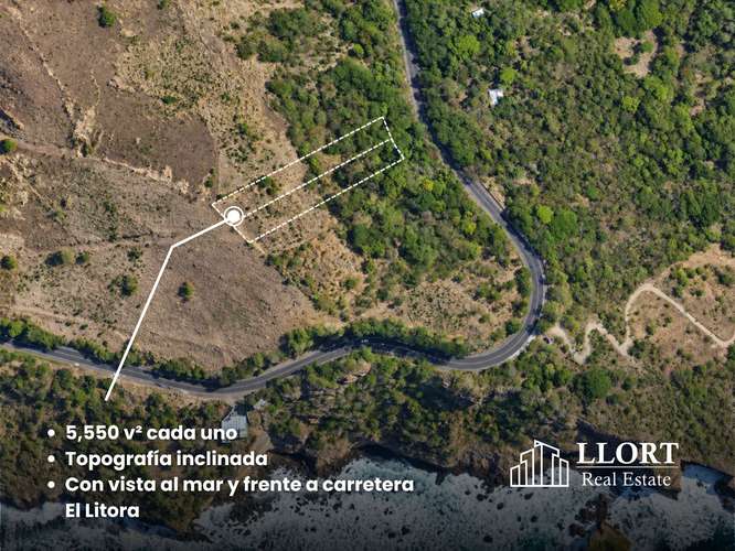 Terreno en VENTA en El Zonte, con vista al mar y frente a Carretera El Litoral - Imagen 1