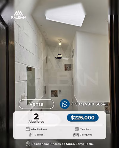 Venta de casa para inversión con 2 alquileres residenciales indepencientes en Santa Tecla, La Libertad. - Imagen 7