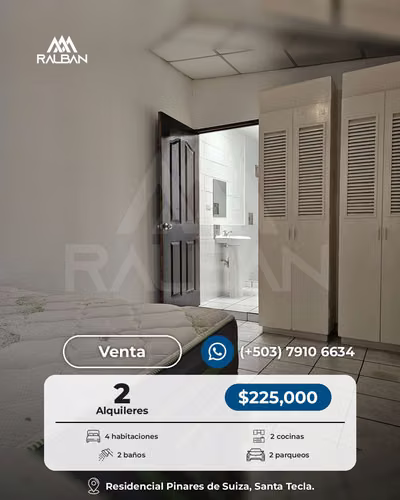 Venta de casa para inversión con 2 alquileres residenciales indepencientes en Santa Tecla, La Libertad. - Imagen 8