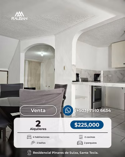 Venta de casa para inversión con 2 alquileres residenciales indepencientes en Santa Tecla, La Libertad. - Imagen 4