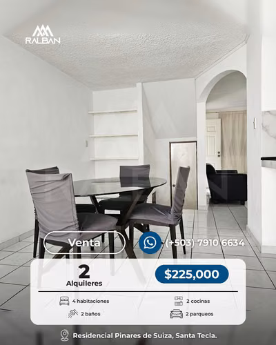 Venta de casa para inversión con 2 alquileres residenciales indepencientes en Santa Tecla, La Libertad. - Imagen 3