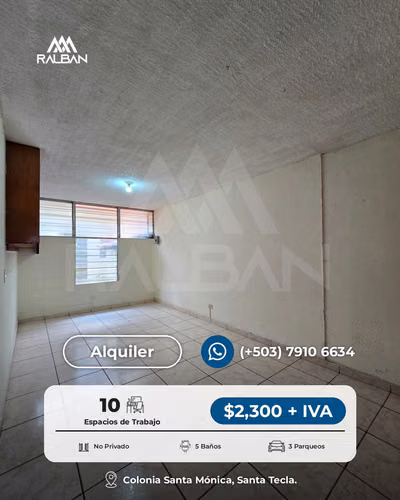Casa con amplios espacios para oficina en Alquiler en Santa Tecla, a unas cuadras de Plaza Merliot. La Libertad. - Imagen 6