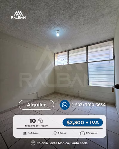 Casa con amplios espacios para oficina en Alquiler en Santa Tecla, a unas cuadras de Plaza Merliot. La Libertad. - Imagen 7