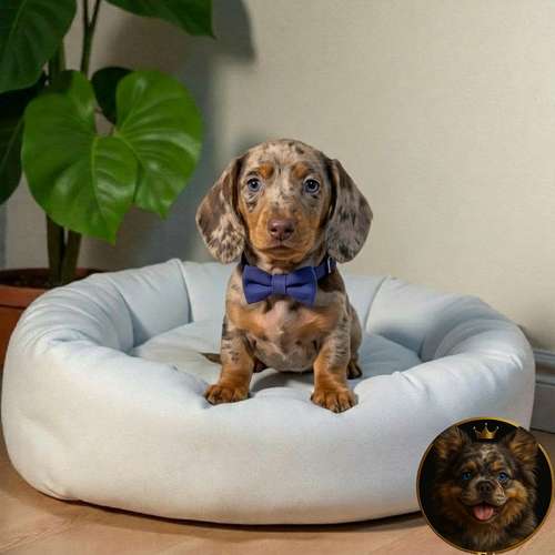 Cachorro Salchicha Miniatura Arlequín Chocolate / Miniature Dachshund Dapple Chocolate disponible