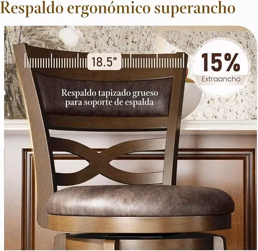 Taburetes Bar Giratorio (9 PIEZAS) - Imagen 5