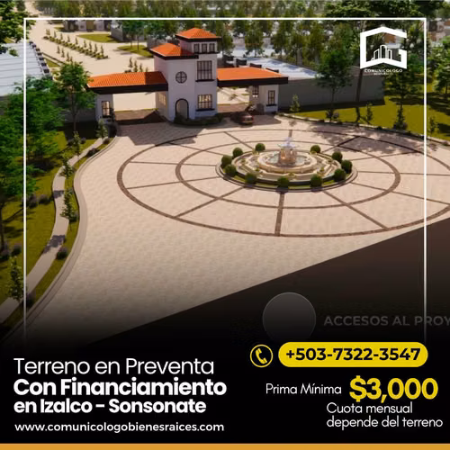 Lotes Residenciales con Financiamiento en Izalco Sonsonate PRE VENTA - Imagen 2