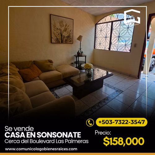 Casa en venta en Residencial Privada Cerca de Bulevar Palmeras Sonsonate  - Imagen 2