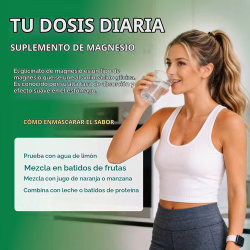 Polvo de glicinato de magnesio con sabor a frambuesa - Imagen 3