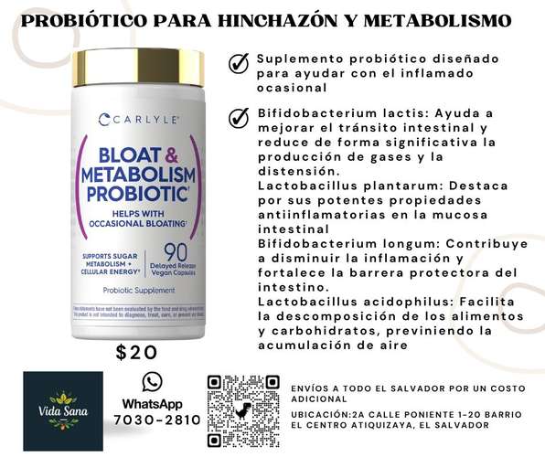 Probiotic for swelling and metabolism