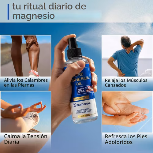 Spray de aceite de magnesio puro, magnesio tópico de 12 onzas para pies, sueño, relajación muscular, calambres en las pi - Imagen 2