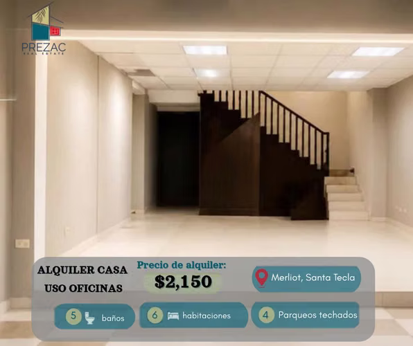 House for rent, 390 m ², 2 levels, 4 parking spaces, solar energy